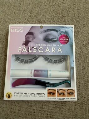 Kiss Falscara False Lash Kit with Applicator - Black